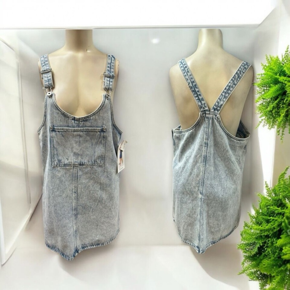 Generation,Woman,Jean overall dress,Blue,Sz M, Cotton, Knee length, Pocket.!
